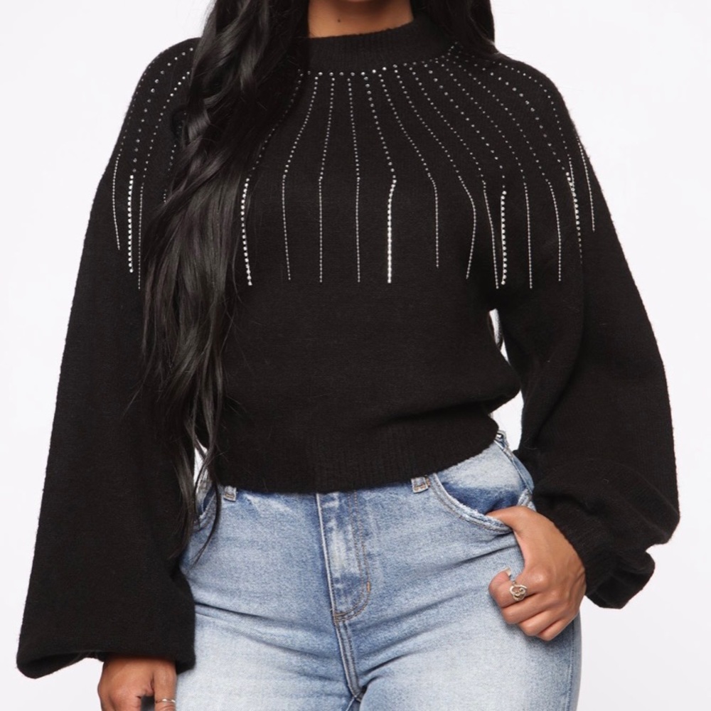Black studded sweater